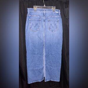 Mother pencil denim skirt with back slit. Size 29
